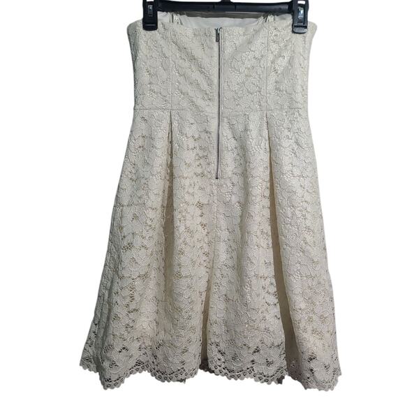 Lilly Pulitzer Marielle Lace Strapless Fit Flare Dress Cream Size 2 - Picture 2 of 5